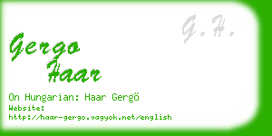 gergo haar business card